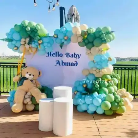 Princess baby girl welcome home room decoration with heart balloons, Gurugram