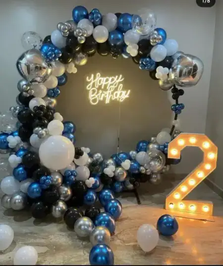 Kids theme birthday balloon arch decoration in Gurugram