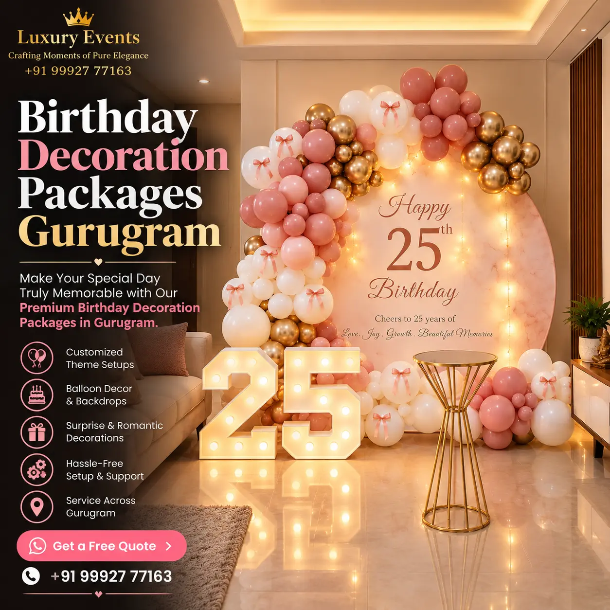 Birthday Decoration Cost in Gurugram: 2026 Price & Package Guide