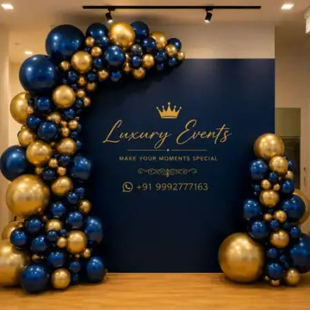 Business seminar stage balloon backdrop decoration, Gurugram