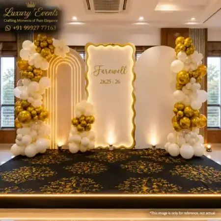 Farewell decoration setup in DLF Phase 1, Gurugram