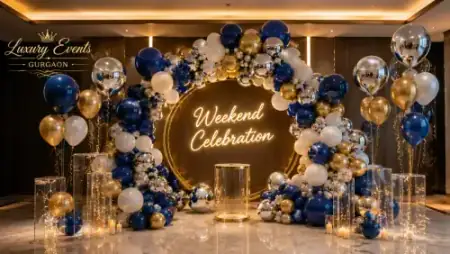Weekend home party balloon decoration setup, Gurugram