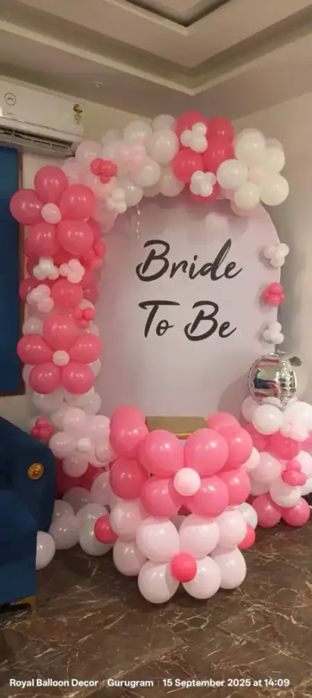 Chic Bride To Be Balloon Arch with Banner Gurugram