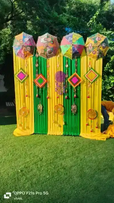 Decorated Floral Swing Jhula for Mehendi