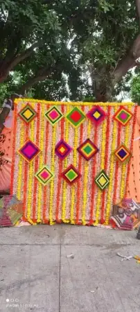 Haldi & Mehendi Terrace Stage Setup