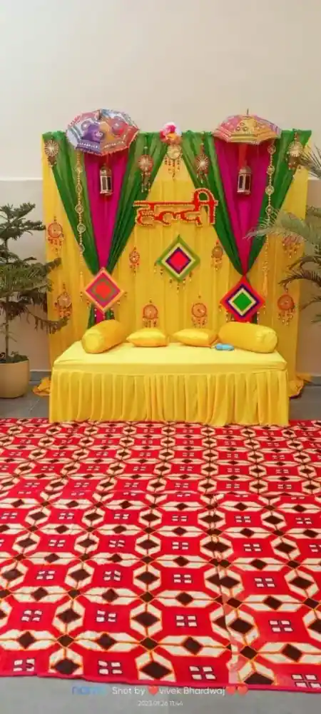 Lawn Pre-Wedding Haldi Canopy Setup