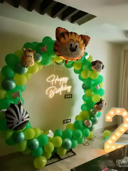 Jungle safari birthday ring with tiger cutout, Gurugram