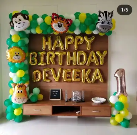 Jungle theme Happy Birthday letter decoration for kids, Gurugram
