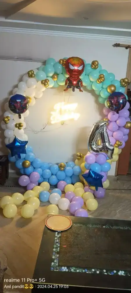Princess castle theme birthday photo booth setup, Gurugram