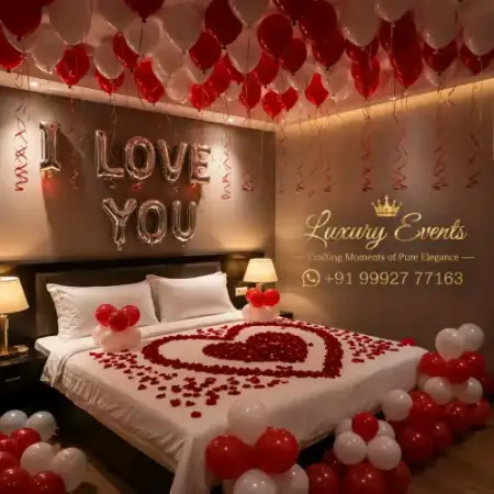 Hotel Room Birthday Balloon Decoration Gurugram