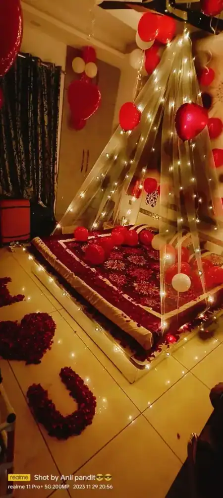 Rajnigandha & Red Rose Bedroom Setup